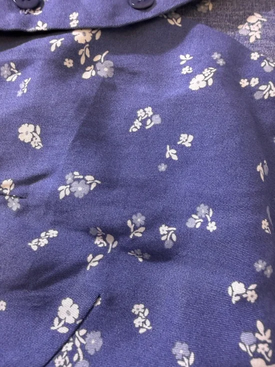 Reformation Ama Floral Puff Sleeve Button Front Top Blue Size S Romantic Blouse - Picture 7 of 11